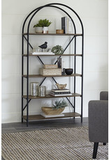 A4000325 Bookcase Brn/Blk 36.13" W x 12.25" D x 72.38" H