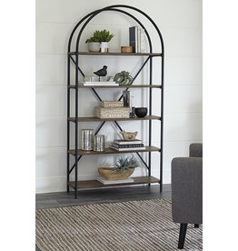 A4000325 Bookcase Brn/Blk 36.13" W x 12.25" D x 72.38" H