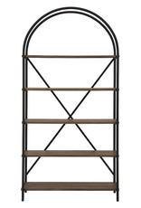 A4000325 Bookcase Brn/Blk 36.13" W x 12.25" D x 72.38" H