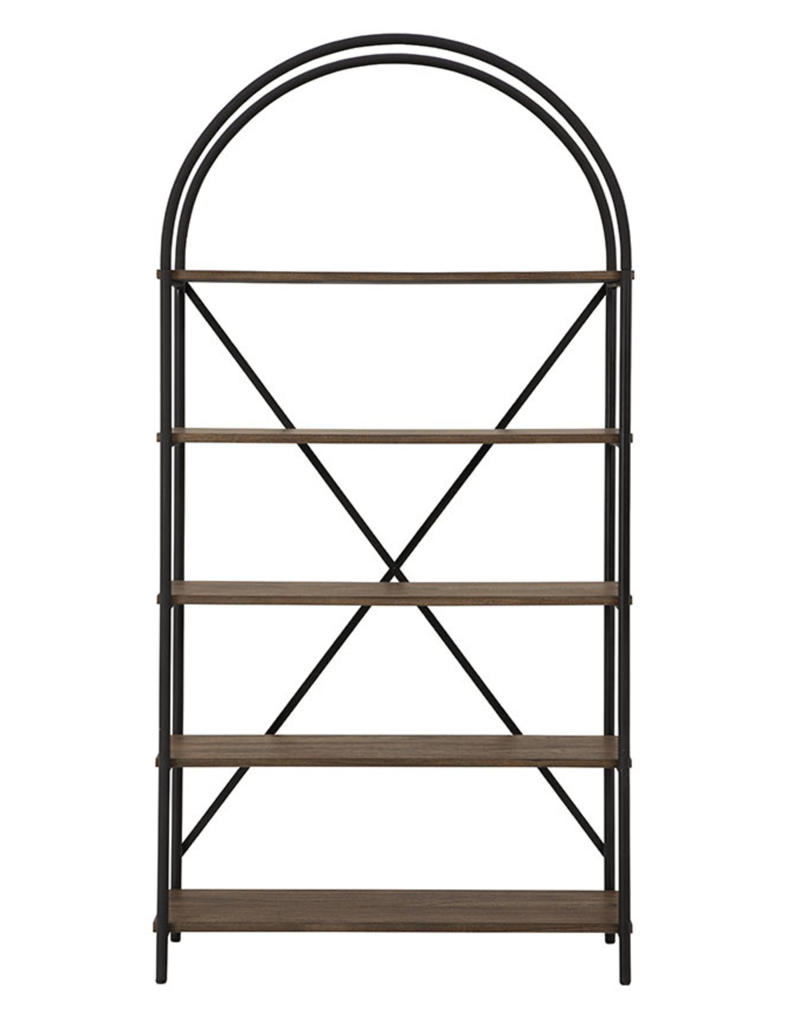 A4000325 Bookcase Brn/Blk 36.13" W x 12.25" D x 72.38" H