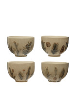 XS0791A Debossed Stoneware Bowl, 4 Styles