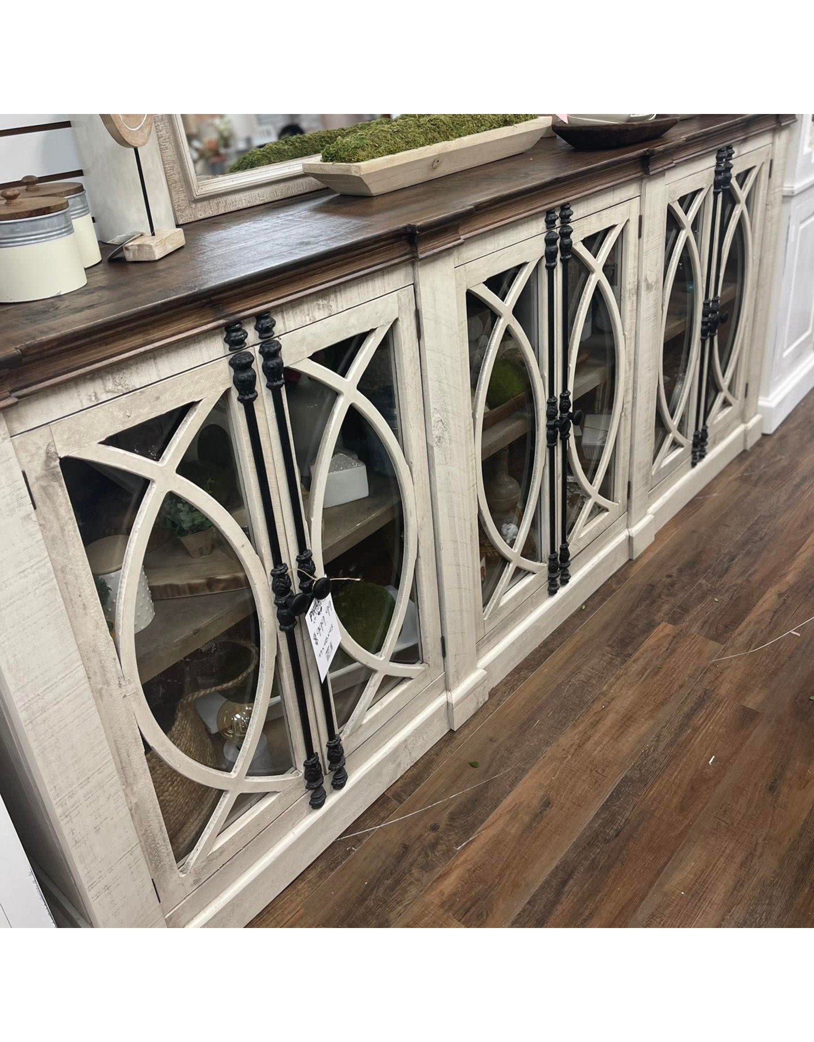 Com 38 6 Dr Glass Front Cabinet 99x18x43