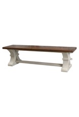 BAN 120-6-HO 6' LENOX TRESTLE BENCH WHT/TO TOP 72 × 16 × 20 in