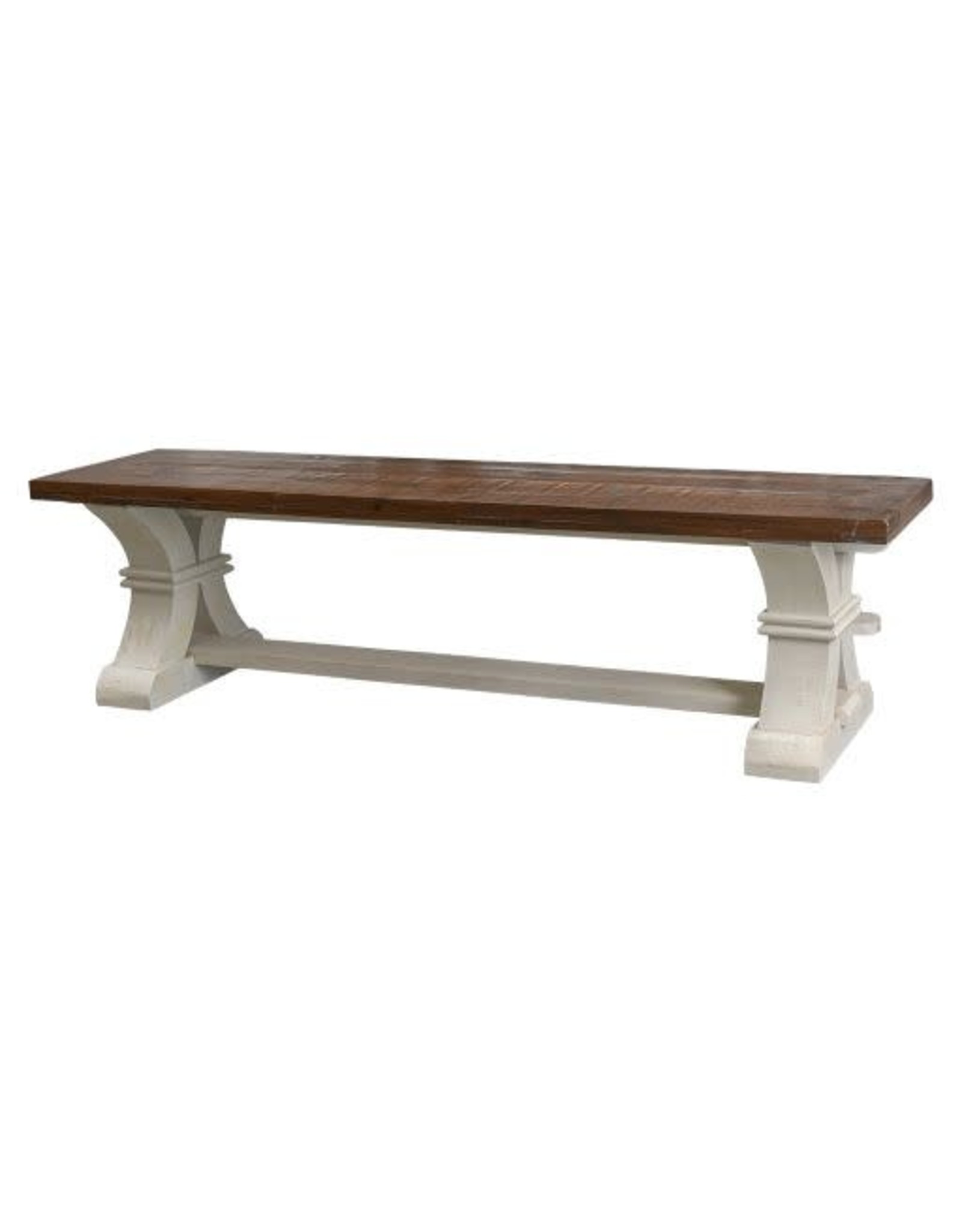 BAN 120-6-HO 6' LENOX TRESTLE BENCH WHT/TO TOP 72 × 16 × 20 in