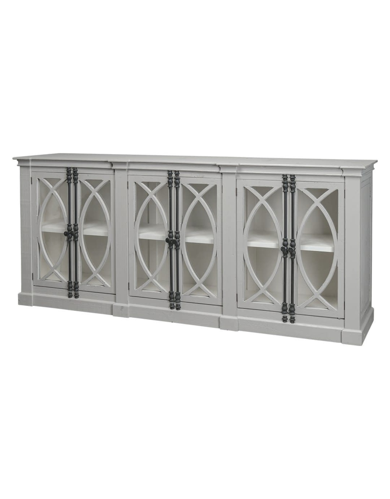 Com 38 6 Dr Glass Front Cabinet 99x18x43