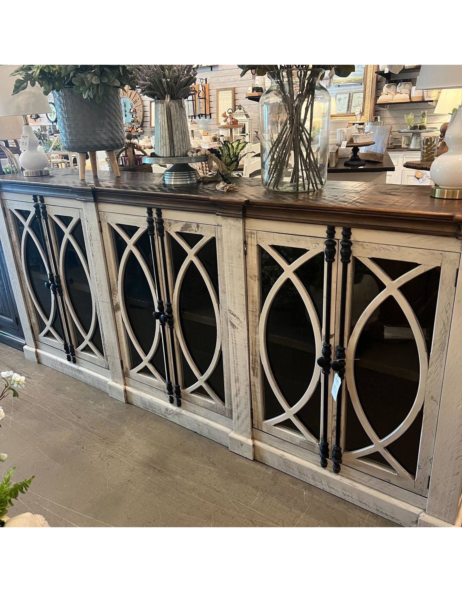 Com 38 6 Dr Glass Front Cabinet 99x18x43