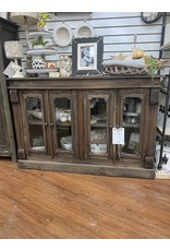 CAB1589 Glazed Credenza 4Glz Panel Doors 54.3x17.3x36.6"H