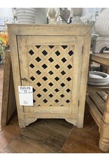 CHE326 End Table 1 Door w/ Diamond Carving 20.1x18.8x29.8H