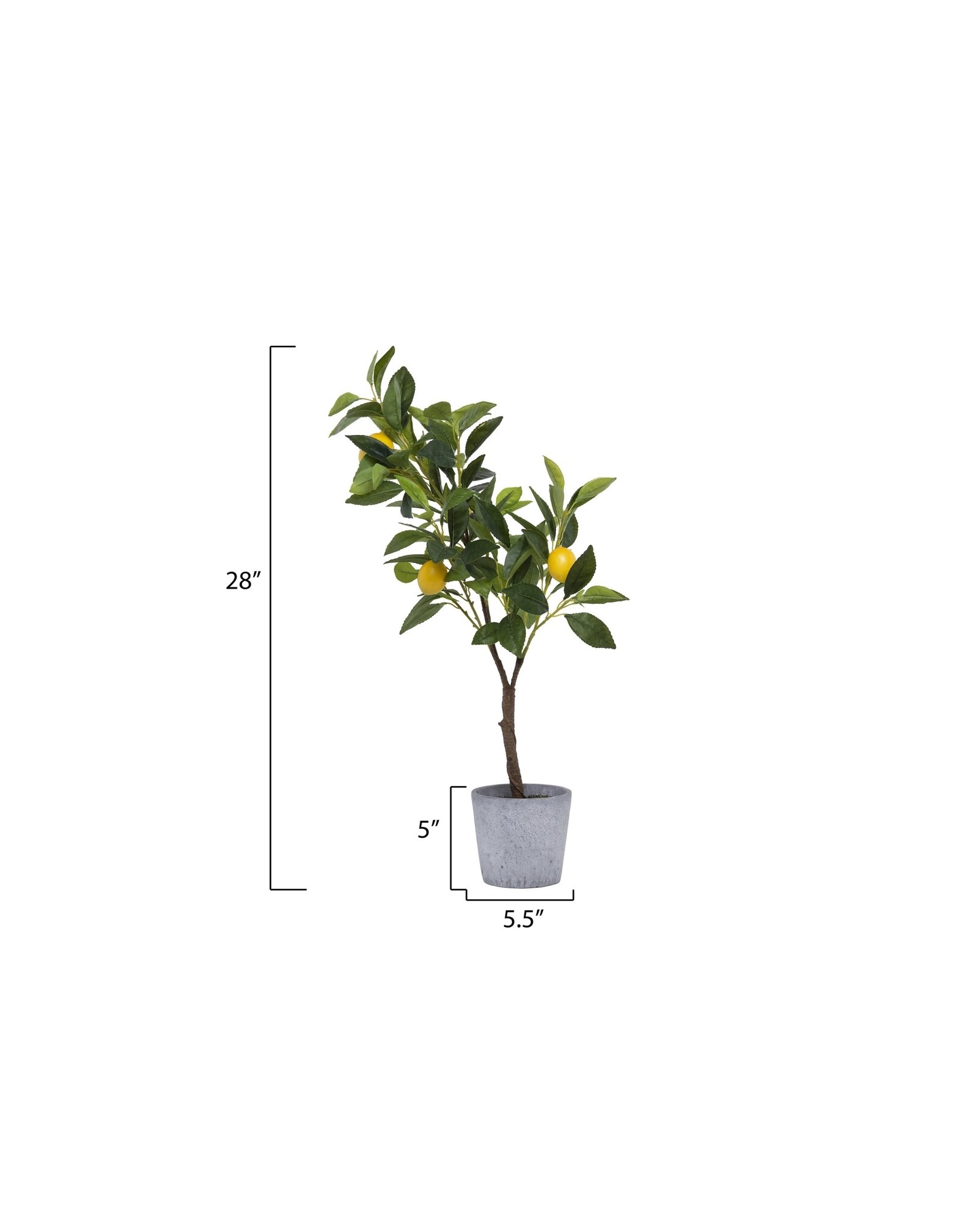 DF0921 Faux Lemon Tree in Cement Pot