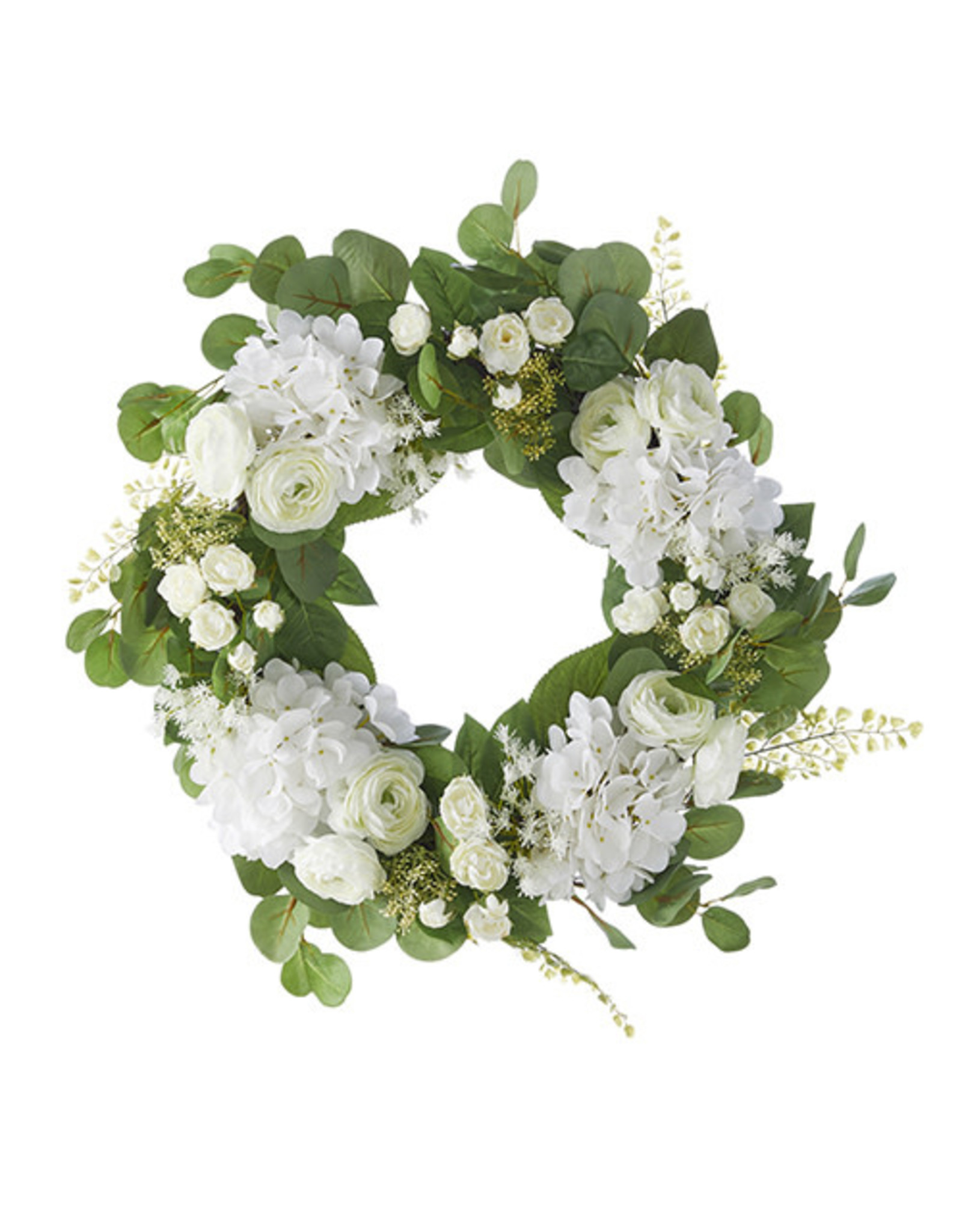 W4102117 24" hydragea/Ranunculus Wreath