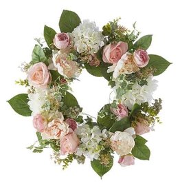 W4202061 24" Rose/Hydrangea Wreath