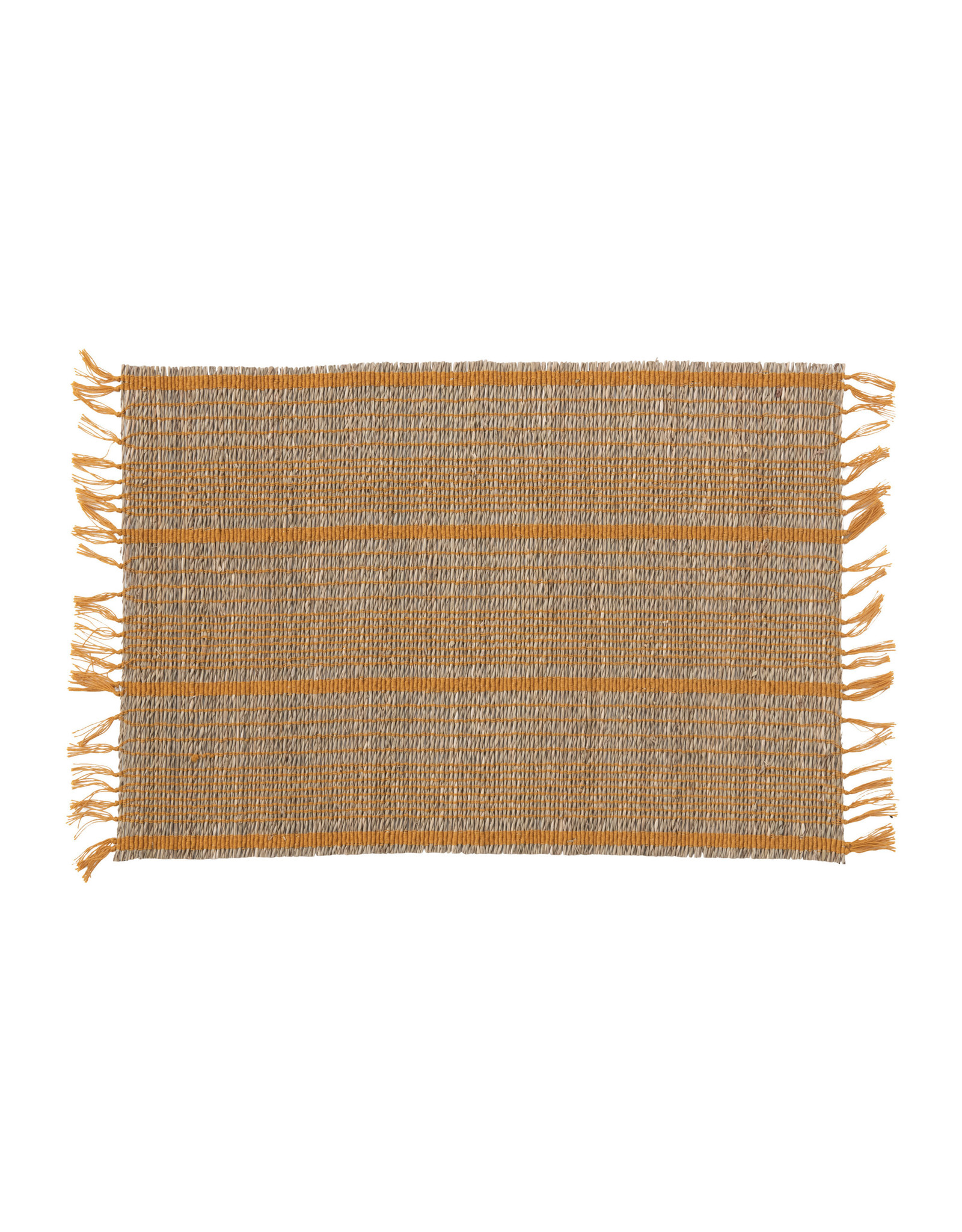 DF6339 Bamboo Placemat with Stripes and Fringe