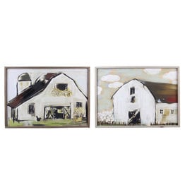 20618 Wd Framed Country House 2 Styles EACH  18" x 1.88" x 12.8"