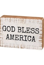 113948 Block Sign God Bless America 	4" x 2.75" x 1"
