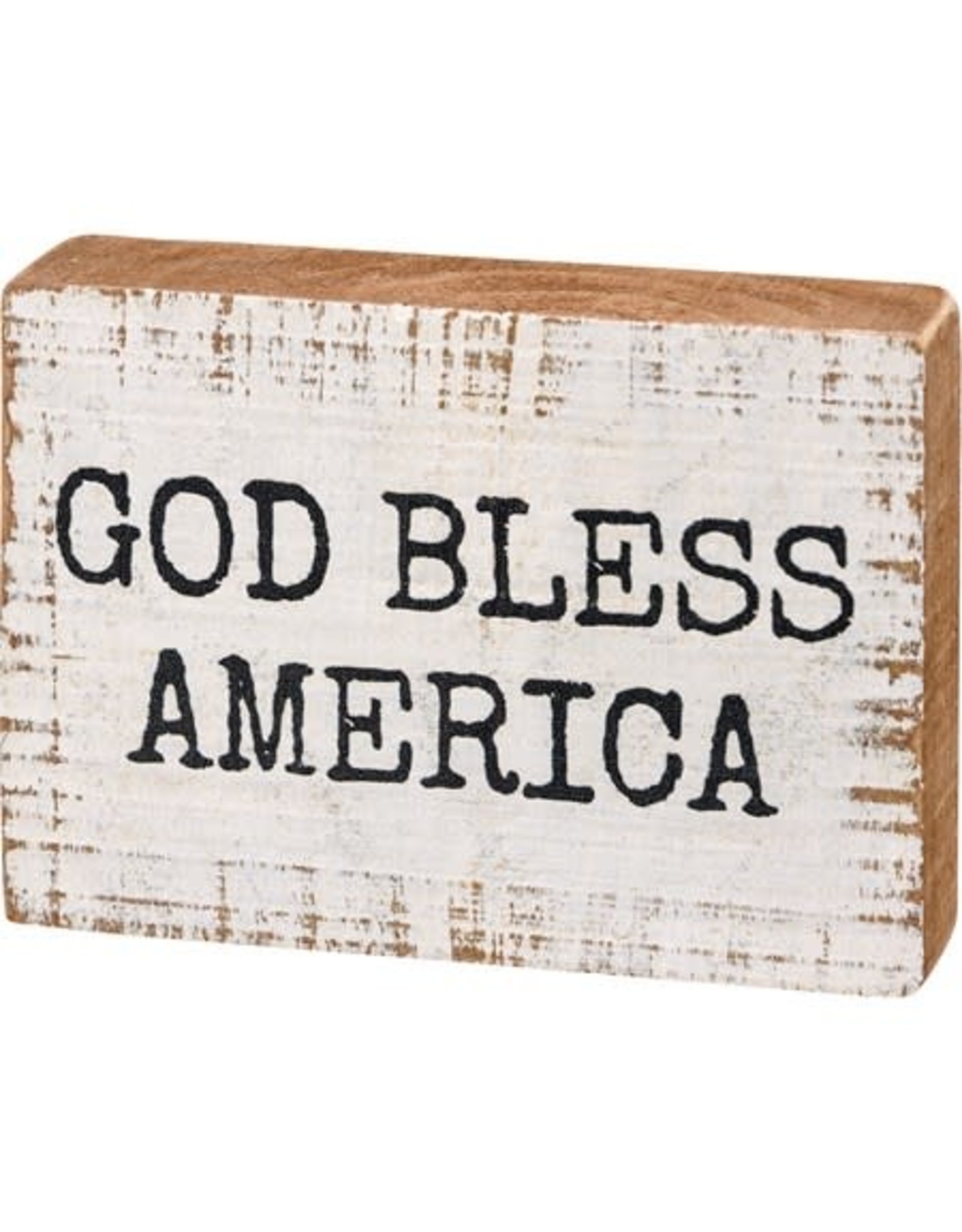 113948 Block Sign God Bless America 	4" x 2.75" x 1"