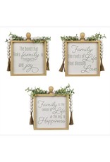 20788 Wd Box Sign W/ Blessing Bead 3 styles   10" x 1.5" x 12.25" EACH