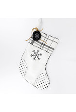 70877 Canvas Stocking Chk Snowflk