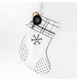 70877 Canvas Stocking Chk Snowflk