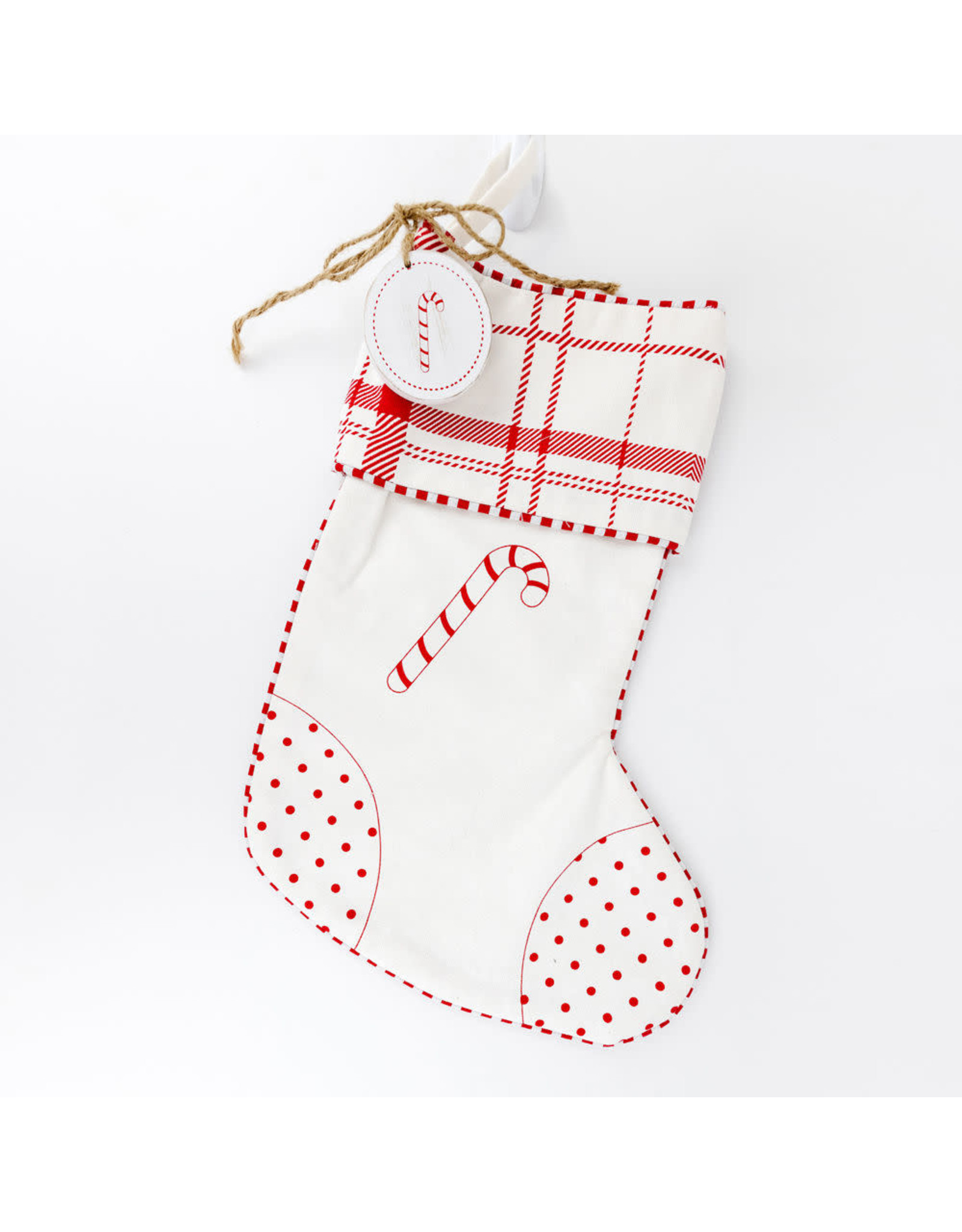 70876 Canvas Stocking Chk Candy Cane