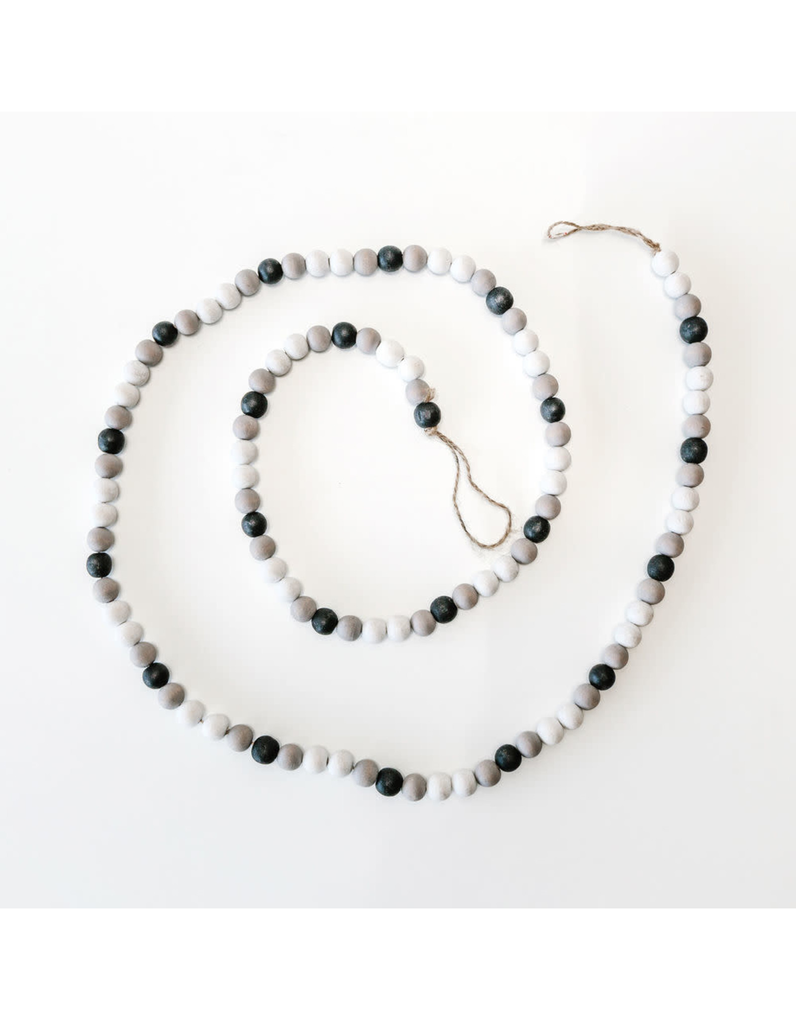 15209 Wd Bead Garland Wh/Gry/blk