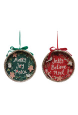 XM8588A Hand-Painted Holiday Paper Ornament, 2 Styles EACH