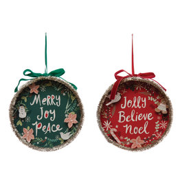XM8588A Hand-Painted Holiday Paper Ornament, 2 Styles EACH