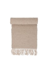 DF5655  Home Décor Woven Jute and Cotton Table Runner with Fringe