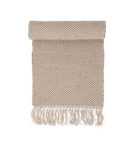 DF5655  Home Décor Woven Jute and Cotton Table Runner with Fringe