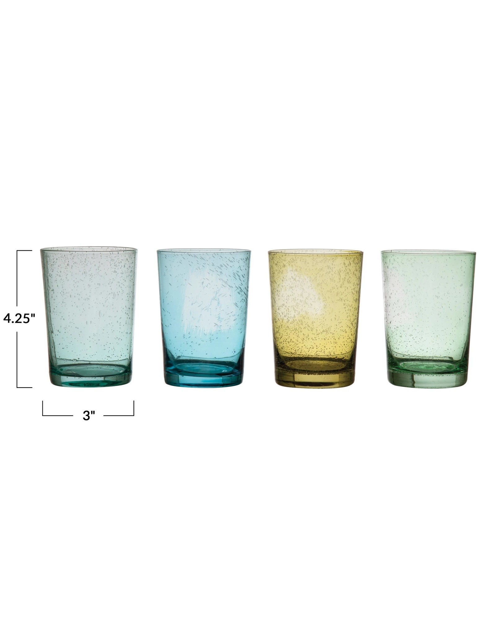 DF4130A Bubble Glass Drinking Glass, 4 Colors EACH