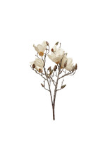 XS1174 18-1/2"H Faux Magnolia Bloom Stem, Snow Finish, White