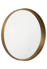 Accent Mirror, Round, Goldtoned Mtl, 29.63" W x 29.63" D x 2.13" H, Elena
