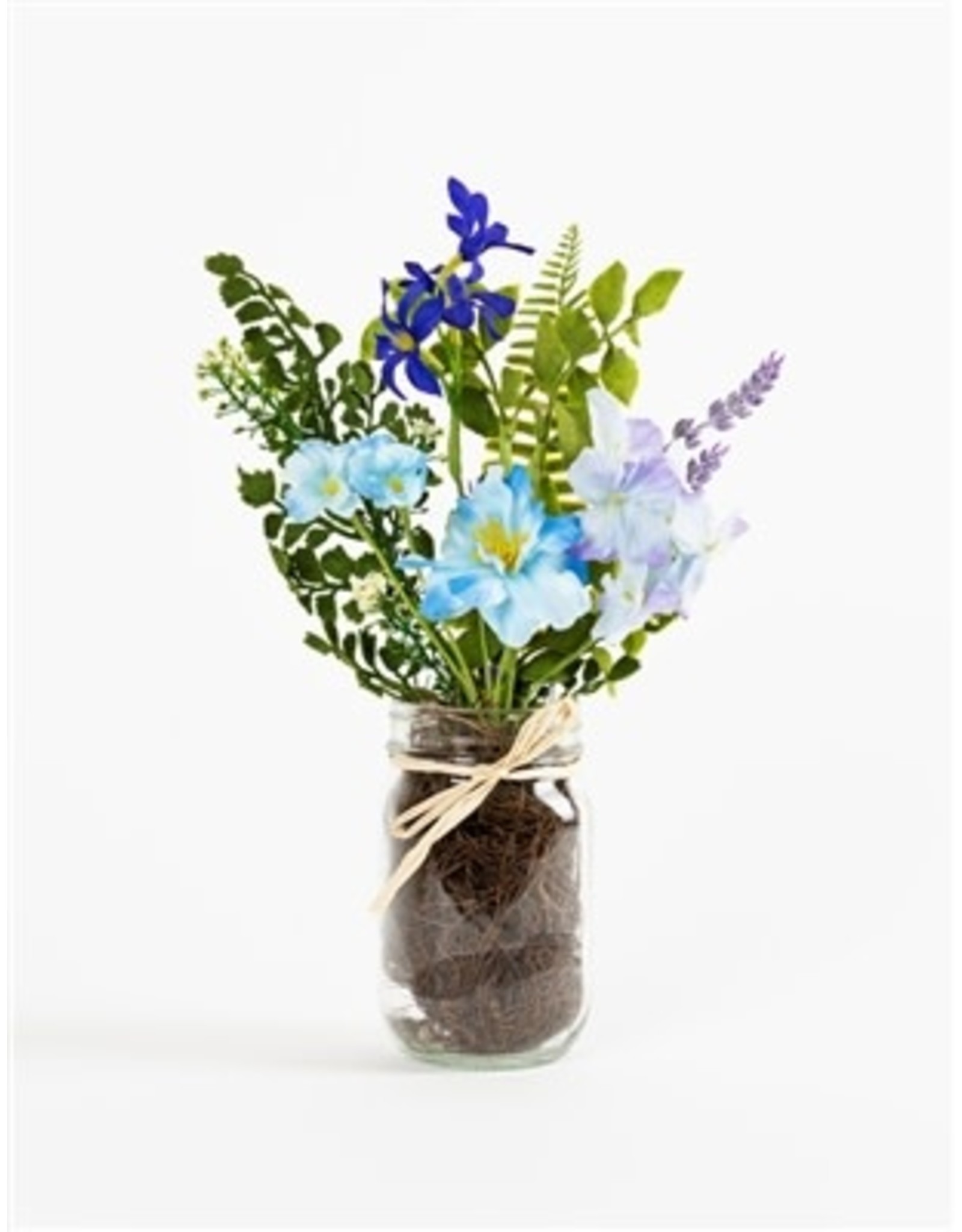 75565 14" Mixed Floral Glass Vase