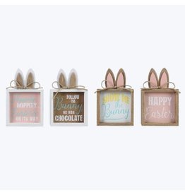 71603 Wd Easter Box Sign w/ bunny Ears