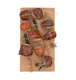 XM9759 72"L Dried Natural Garland with Cinnamon, Orange Slice, Pine Sprigs and Stars