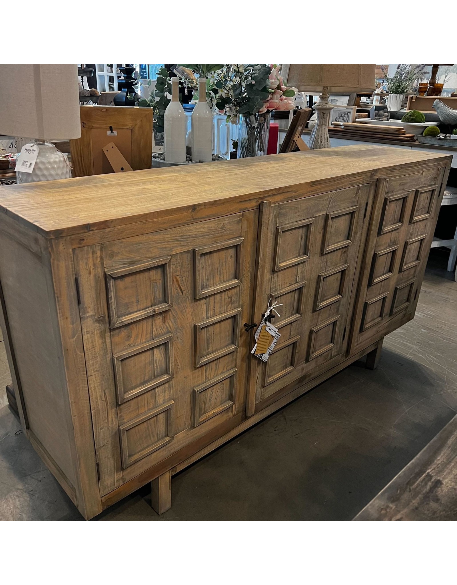 CAB173 Old World Sideboard 3Drs 72x18.1x40.1"H