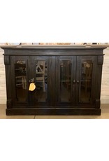 CAB1589 Glazed Credenza 4Glz Panel Doors 54.3x17.3x36.6"H