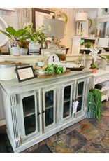 CAB1589 Glazed Credenza 4Glz Panel Doors 54.3x17.3x36.6"H