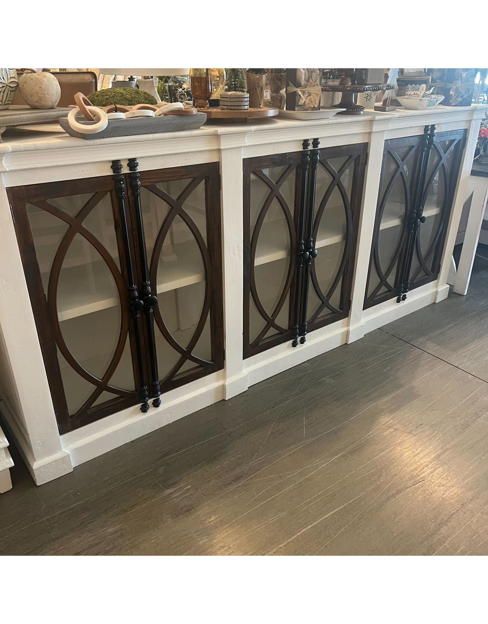 Com 38 6 Dr Glass Front Cabinet 99x18x43