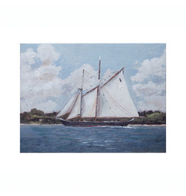 DF6250 Hand-Painted Canvas Wall Décor with Sailboat