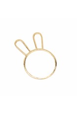 112523017 Bunny Napkin Ring Gold 2"