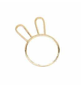 112523017 Bunny Napkin Ring Gold 2"
