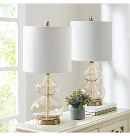 5DS153-0014_Single_2 Clear Glass Base Table Lamp Gold