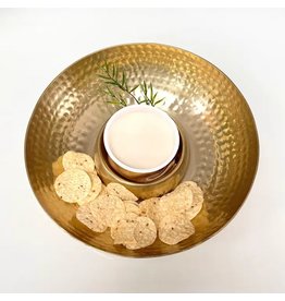 16151 Gilded Aluminum Chip and Dip Bowl