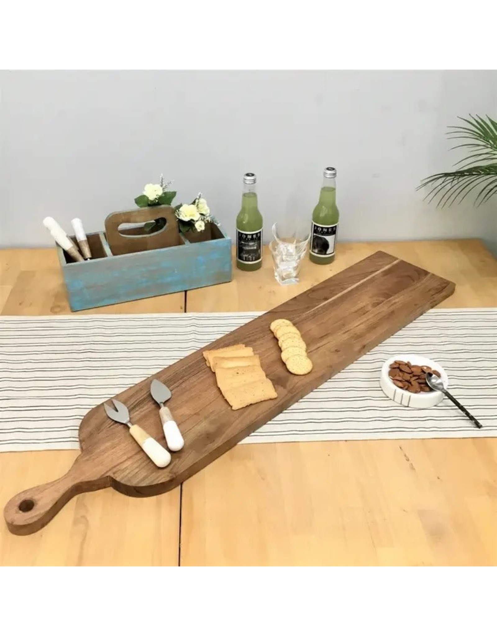 71330 Long Slim Acacia Wood Cutting Board With Handle 39 x 8 x 1