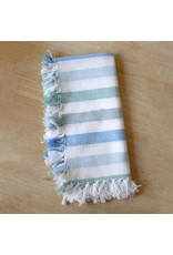 46326 Ticking Stripe Ruffle Hand Towel tpe/wht