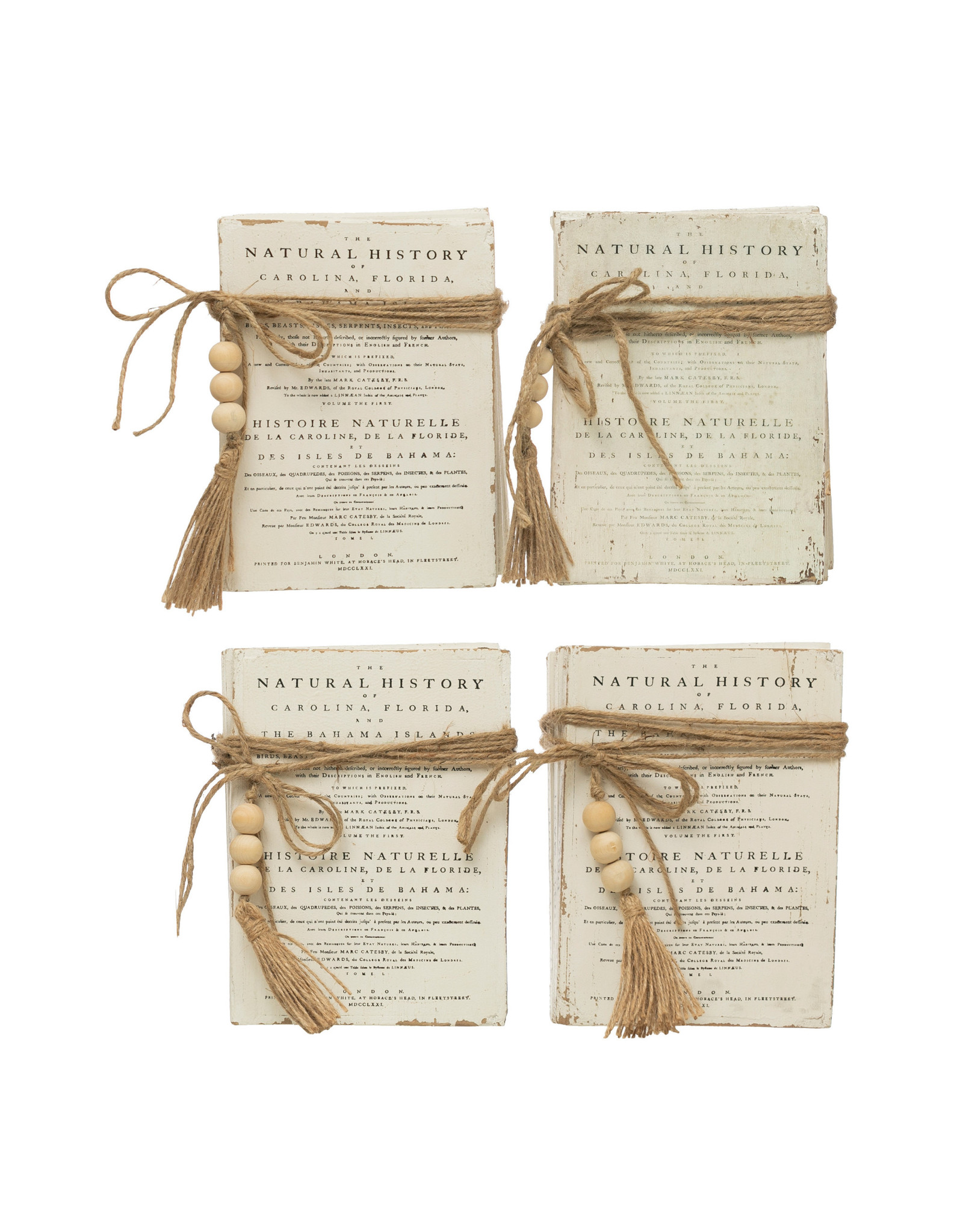 Wood Block Faux Books with Saying, 4 Styles EACH DF3338A