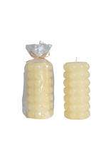 CD2137 Unscented Hobnail Pillar Candle Cream