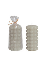 CD2138 Unscented Hobnail Pillar Candle Gray
