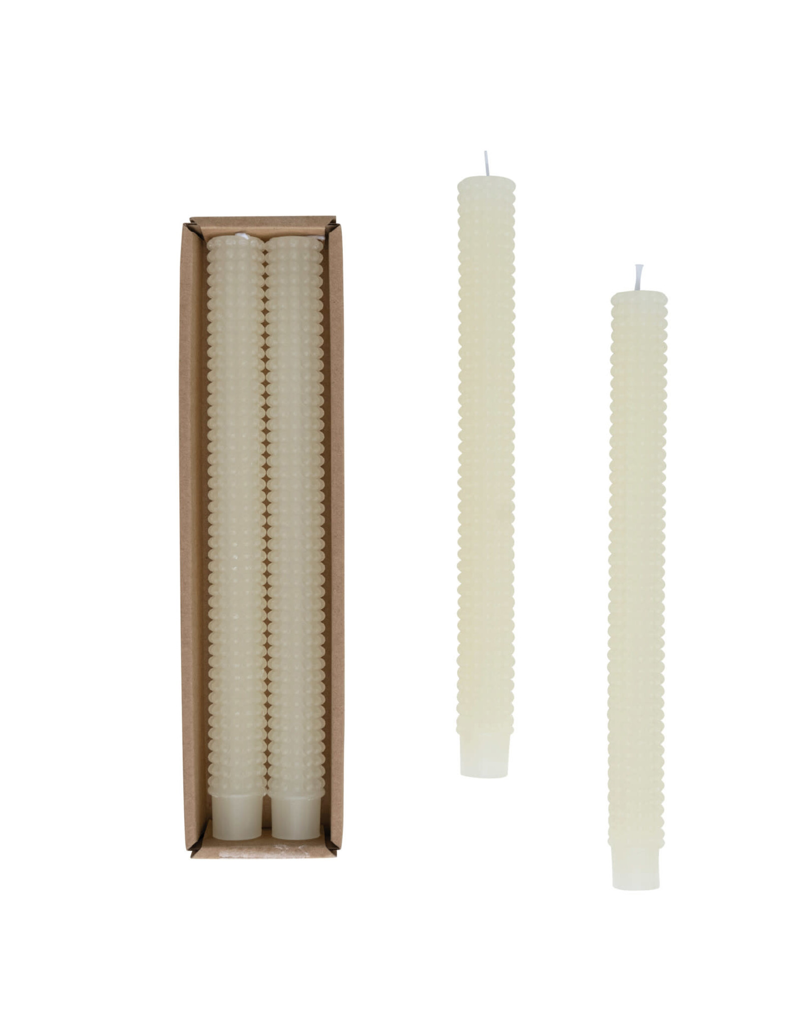 Unscented Hobnail Taper Candles in Box, Set of 2 CD2142