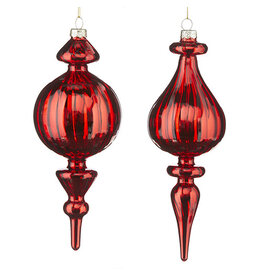 8.5" Red Finial Ornament 2 Styles EACH 4224638